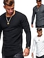 billiga Casual T-shirts för män-Herr Skjorta T-shirt Långärmad tröja Slät Rund hals icke-tryck Plusstorlekar Långärmad Kläder Bomull Muskel