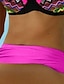 cheap Bikini Sets-Women&#039;s Swimwear Bikini 2 Piece Plus Size Swimsuit Geometric Open Back Printing for Big Busts Fuchsia V Wire Bathing Suits Vacation Fashion Sexy / Modern / New / Padded Bras