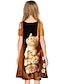 tanie dziewczęce sukienki 3d-Dziewczyny &#039; 3D Zwierzę Kot Sukienka Krótki rękaw Druk 3D Lato Wiosna Codzienny Święto Urlop Śłodkie Codzienny Słodkie Dzieci 3-12 lat Sukienka A line Nad kolano Poliester Regularny