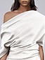Χαμηλού Κόστους επίσημες φόρμες-Γυναικεία Φόρμες Συμπαγές Χρώμα Καθημερινό Πάρτι Δρόμος Κανονικό Κοντομάνικο Λευκό Μαύρο Τ M L Άνοιξη