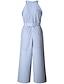 cheap Vacation Jumpsuit-Jumpsuits for Women Summer Solid Color Crew Neck Casual Daily Holiday Wide Leg Regular Fit Sleeveless Green Blue Black S M L Spring