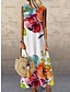 cheap Print Dresses-Women&#039;s Casual Dress Shift Dress Long Dress Maxi Dress Rainbow Sleeveless Floral Print Fall Spring Summer Crew Neck Fashion Daily 2023 S M L XL XXL 3XL
