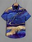 cheap Hawaiian Shirts-Men&#039;s Summer Hawaiian Shirt Shirt 3D Print Marble Turndown Street Casual Button-Down Print Short Sleeve Tops Designer Casual Fashion Breathable Blue