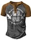 cheap Men&#039;s 3D T-shirts-Men&#039;s Henley Shirt Tee T shirt 3D Print Graphic Color Block Letter Plus Size Henley Daily Sports Patchwork Button-Down Short Sleeve Tops Basic Casual Classic Designer Black Gray Army Green