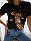 cheap Women&#039;s T-shirts-Women&#039;s Design T shirt Graphic Giraffe Print Round Neck Basic Tops White Black Gray