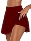 abordables falda de yoga y tenis-Mujer Falda de tenis Pantalones cortos de yoga Falda de yoga 2 en 1 Sin costura Secado rápido Ligero Yoga Aptitud física Entrenamiento de gimnasio Escasez Prendas de abajo Gris Oscuro Blanco Negro