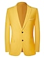olcso Blézer és kabát-normál szabású férfi üzleti blézer egyszínű sárga 2024
