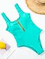 cheap One-piece swimsuits-Women&#039;s Swimwear One Piece Monokini Normal Swimsuit Zipper Tummy Control Open Back Pure Color Light Blue Black White Yellow Wine Scoop Neck Bathing Suits New Vacation Fashion