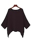 voordelige Basisshirts voor dames-Dames Overhemd Blouse Zwart Wit Blozend Roze Effen Asymmetrisch 3/4 mouw Dagelijks Vakantie Streetwear Casual Boothals Normaal Grote maten L