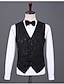 billige Tuxedo dragter-sorte hvide galladragter til mænd bryllupsfest aftensmoking rosemønster jacquard kontrastfarve 3-delt sjalkrave skræddersyet pasform enkeltradet en-knap 2024