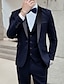 halpa Tuxedo -puku-musta punainen tummanharmaa miesten kävelypuvut hääjuhla seremonia smokki 3-osainen huivi kaulus yksivärinen standardi istuvuus yksirivinen yksinappula 2024