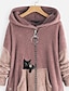 cheap Sherpa Jackets-Women&#039;s Plus Size Teddy Coat Animal Cat Causal House Long Sleeve V Wire Regular Fall Winter Green Pink Dark Gray L XL XXL 3XL 4XL / Loose Fit