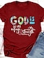 cheap Women&#039;s T-shirts-God Is My Refuge Flower Font Tee