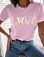 cheap Women&#039;s T-shirts-Women&#039;s Butterfly Design T shirt Graphic Butterfly Text Print Round Neck Basic Tops Black Blue Gray / 3D Print