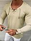 cheap Men&#039;s Clothing-Men&#039;s T shirt Bishop Sleeve Drawstring V Neck Medium Spring &amp; Summer White Black Gray Khaki