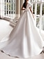cheap Wedding Dresses-Engagement Formal Wedding Dresses Ball Gown One Shoulder Cap Sleeve Court Train Satin Bridal Gowns With Buttons Ruched 2024