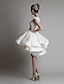 זול שמלות קוקטייל-נשף שמלות קוקטייל שנות ה-50 שמלה יום האהבה סיום לימודים קצר \ מיני ללא שרוולים עם תכשיטים אורגנזה עם אפליקציות שכבות פרח שולד 2024