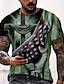 cheap Men&#039;s Tees &amp; Tank Tops-Men&#039;s T shirt Tee National Flag 3D Print Round Neck Street Casual Short Sleeve Print Tops Sportswear Casual Fashion Comfortable Green Black Blue / Summer / Summer