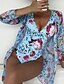 cheap One-piece swimsuits-Women&#039;s Swimwear One Piece Beach Top Monokini Bathing Suits Normal Swimsuit Tummy Control Open Back Printing High Waisted Floral Blue Purple Yellow V Wire Bathing Suits New Vacation Fashion / 2 Piece