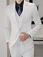 cheap Suits-White Black Men&#039;s Wedding Business / Ceremony / Wedding Homecoming Suits 3 Piece Solid Colored Tailored Fit Single Breasted One-button 2022
