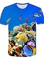 cheap Tees &amp; Shirts-Kids Boys T shirt Shark Short Sleeve Active 2-12 Years Summer Light Blue Lake blue Navy