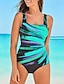 cheap One-piece swimsuits-Women&#039;s Swimwear One Piece Monokini Bathing Suits Normal Swimsuit Tummy Control Hole Stripe Scoop Neck Vacation Fashion Bathing Suits