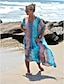 cheap Cover Ups-Women&#039;s Cover Up Swim Dress Swimsuit Oversized Blue Swimwear Bathing Suits New / Padless / Beach