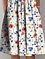 Χαμηλού Κόστους Casual Φορέματα-Γυναικεία Φόρεμα σε γραμμή Α Φόρεμα μέχρι το γόνατο Λευκό Κοντομάνικο Φλοράλ Σουρωτά Στάμπα Άνοιξη Καλοκαίρι Στρογγυλή Ψηλή Λαιμόκοψη Βασικό Καθημερινό 2022 Τ M L XL XXL 3XL