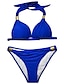 levne Sady bikin-Dámské Běžný Plavky Bikiny 2 ks Plavky Lodičkový 2 ks Otevřít Zpět Sexy Čistá barva S výstřihem prázdniny Módní Plavky