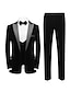 זול חליפות טוקסידו-שחור בורדו כחול כהה חליפות נשף לגברים 3 חלקים רגיל שיא התאמה רגילה עם כפתור אחד עם חזה אחד 2023