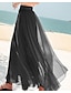 abordables Faldas Lisas-Mujer Falda Columpio Falda larga Maxi Faldas Multi capa Color sólido Casual Diario Playa Verano Gasa Poliéster Moda Verano Negro Blanco Amarillo Rosa