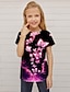 cheap Girl&#039;s 3D T-shirts-Kids Girls&#039; T shirt Short Sleeve 3D Print Butterfly Animal Color Green Blue White Children Tops Spring Summer Active Fashion Streetwear Daily Indoor Outdoor Regular Fit 3-12 Years / Cute