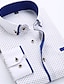 abordables camisas casuales de los hombres-camisa de vestir de los hombres trabajo de negocios formal lunares turndown street diario con botones de impresión de manga larga tops moda de negocios streetwear azul blanco negro camisa de verano