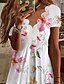 cheap Print Dresses-Women&#039;s Casual Dress Shift Dress Floral Dress Mini Dress White Pink Red Short Sleeve Floral Ruched Summer Spring Scalloped Neck Fashion Vacation 2023 S M L XL XXL 3XL