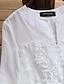 billige Bluser og trøjer til kvinder-Dame Skjorte Bluse Hvid Gul Blonder Knap Langærmet Afslappet Daglig Basale Elegant Afslappet Rund hals Normal S