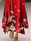 levne Neformální šaty nadměrná velikost-dámské velikonoční šaty plus size křivky ležérní šaty květinové s výstřihem dlouhý rukáv podzimní jarní šaty ležérní maxi šaty denní šaty