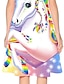Недорогие 3d платья для девочек-Девушки &#039; Платье A-силуэта С короткими рукавами Животное единорогом 3D печатная графика Платья Симпатичные Стиль На каждый день Милая Выше колена Полиэстер Платье Лето Весна Дети