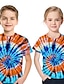 Χαμηλού Κόστους αγορίστικα 3d μπλουζάκια-Παιδιά Αγορίστικα Κοριτσίστικα Κοντομάνικη μπλούζα Κοντομάνικο 3D εκτύπωση Δετοβαμένο Μαύρο Θαλασσί Ανθισμένο Ροζ Παιδιά Άριστος Άνοιξη Καλοκαίρι Βασικό χαριτωμένο στυλ Καθημερινά ΕΞΩΤΕΡΙΚΟΥ ΧΩΡΟΥ
