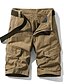 abordables Shorts Cargo-Homme Short Cargo Short Multi poche Couleur Pleine Shorts Cargo Short Vert militaire Noir