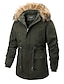 cheap Men&#039;s Outerwear-men&#039;s winter warm coat hooded outdoor thick jackets with removable faux fur collar hood-black-xs