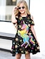cheap Girl&#039;s 3D Dresses-Girls&#039; A Line Dress Short Sleeve Animal Rainbow Unicorn 3D Printed Graphic Dresses Cute Casual Sweet Above Knee Polyester Dress Summer Spring Kids Daily Holiday Vacation Regular Fit Print
