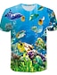 billige drenges 3d t-shirts-Barnet&#039;s Dag Drenge 3D Haj 3D-udskrivning Fisk T-shirt Kortærmet Sommer Aktiv Sød Stil Gade Polyester Spandex Børn Baby 2-12 år