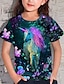 お買い得  女の子の 3d T シャツ-女の子 3D 動物 ユニコーン Tシャツ 半袖 3Dプリント 夏 春 活発的 ファッション かわいいスタイル ポリエステル 子供 3〜12年 アウトドア 日常 屋内 レギュラー