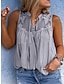 cheap Plus Size Blouses&amp;Shirts-Women&#039;s Plus Size Curve Tops Blouse Shirt Plain Mesh Sleeveless V Neck Sexy Streetwear Daily Back to School Linen Spring Summer Gray Pink