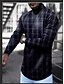 cheap Men-Men&#039;s T shirt Tee Houndstooth Plaid Turtleneck Casual Daily Long Sleeve Tops Lightweight Muscle Slim Fit Big and Tall Black / White Black Blue