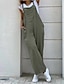cheap Pants-Women&#039;s Pants Trousers Overalls Dungarees Linen / Cotton Blend Green Gray Black Slouch Mid Waist Baggy Daily Weekend Full Length Plain Breathable S M L XL XXL / Loose Fit