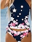 cheap Tankinis-Women&#039;s Normal Swimwear Tankini 2 Piece Bathing Suits Swimsuit Halter 2 Piece Modest Swimwear Floral Floral Print Vacation Beach Wear Bathing Suits