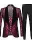 cheap Tuxedo Suits-Derby White Yellow Pink Men&#039;s Prom Suits Party Prom Tuxedos 3 Piece Jacquard Shawl Collar Tailored Fit Single Breasted One-button 2024