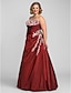 cheap Plus Size Dresses-Ball Gown Plus Size Dress Prom Formal Evening Floor Length Sleeveless Strapless Taffeta with Beading Appliques 2024