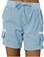 cheap Shorts-Women&#039;s Slacks Shorts Cotton Blend Green Blue Yellow Casual / Sporty Athleisure Tactical Mid Waist Casual Weekend Short Micro-elastic Plain Comfort S M L XL XXL
